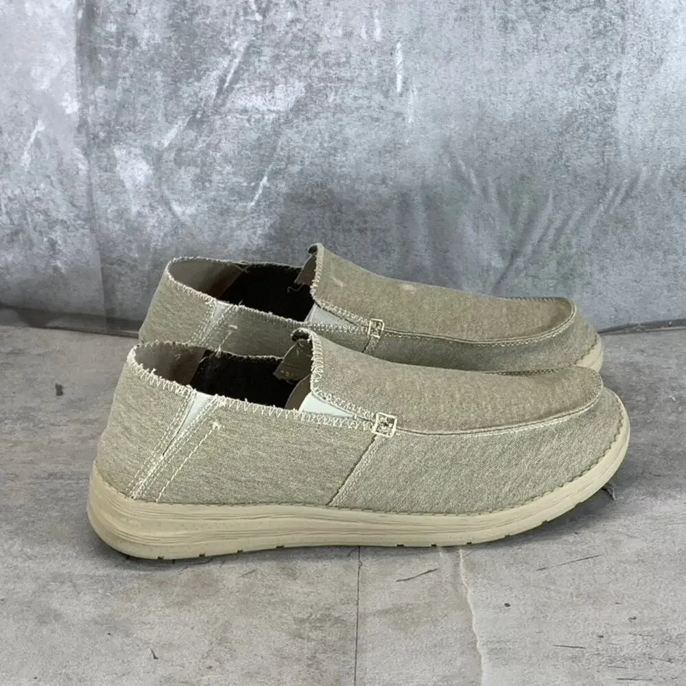 DOCKERS Men's Sand Canvas Ron Comfort Casual Slip-On Loafers SZ 9.5